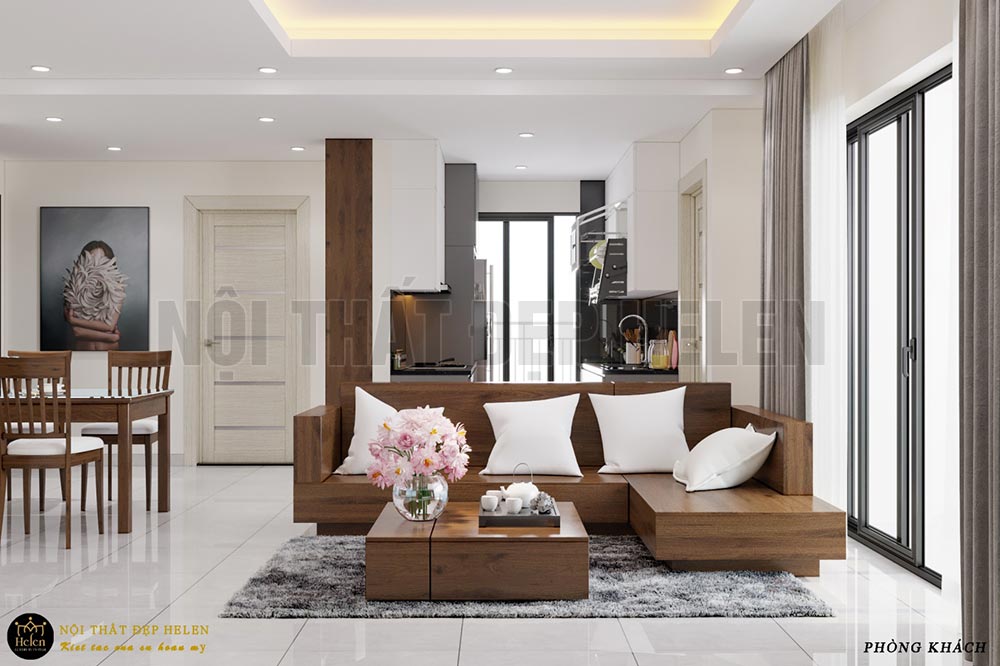 Thiết kế căn hộ chung cư cao cấp 95m2 – 1 khách, 3 ngủ tại số 1405 Sun Square, 21 Lê Đức Thọ, Hà Nội