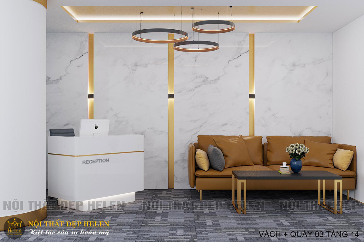 Thiết kế khu lễ tân và backdrop cho tập đoàn Thành Công