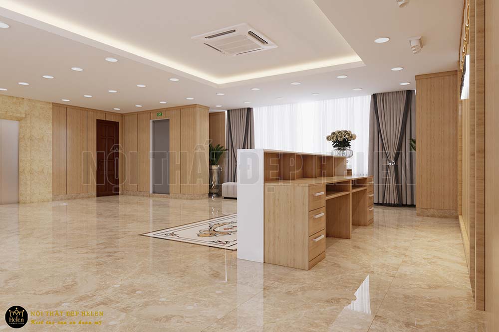 quầy lễ tân gỗ laminate