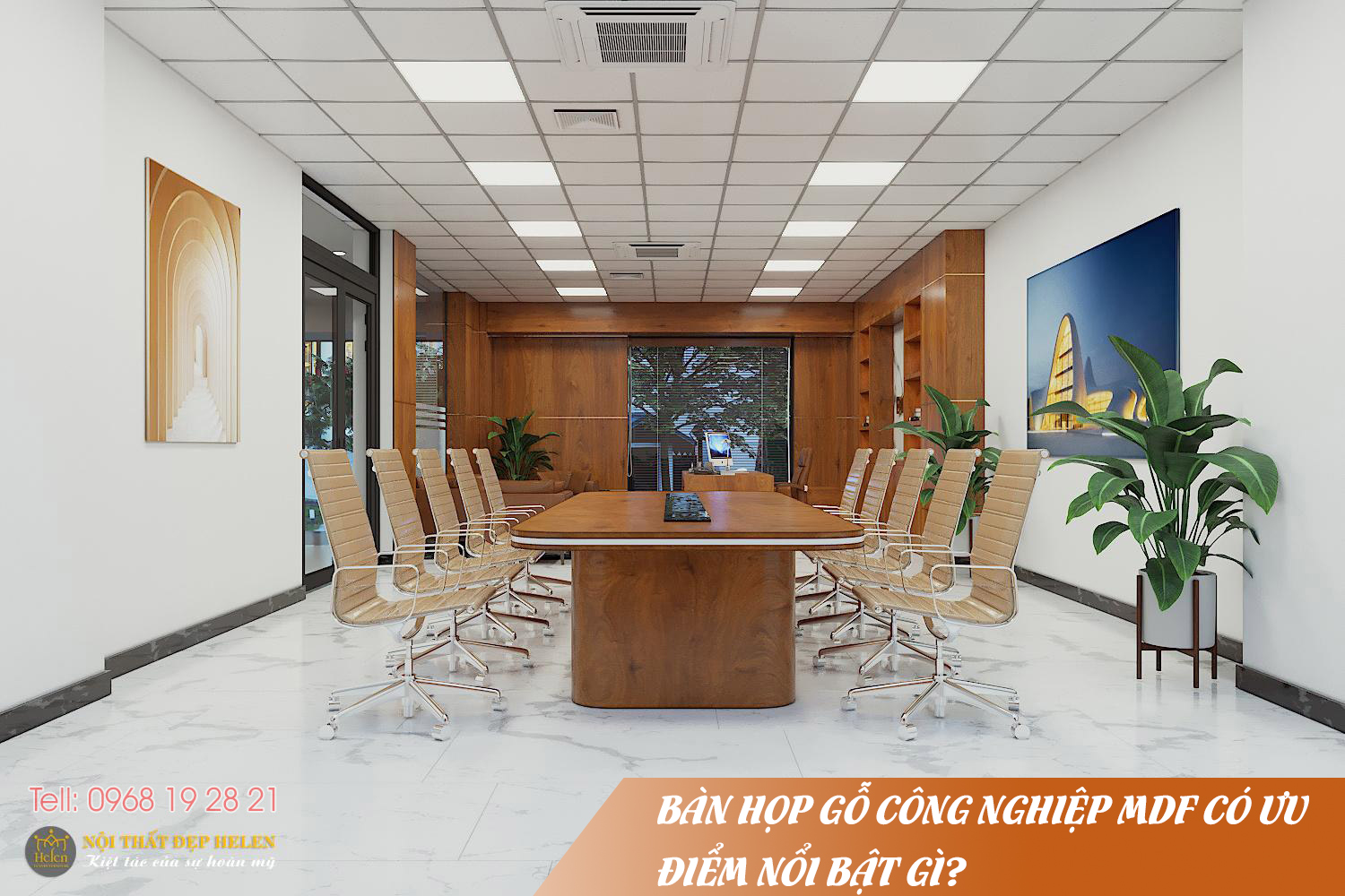 Bàn họp gỗ công nghiệp MDF những ưu điểm nổi bật