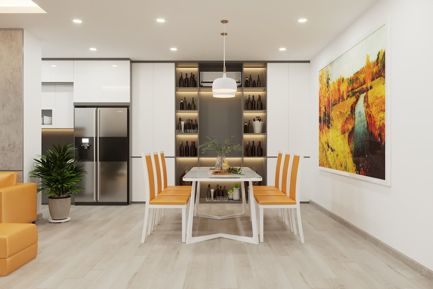 Mẫu thiết kế 3D nội thất căn hộ chung cư cao cấp