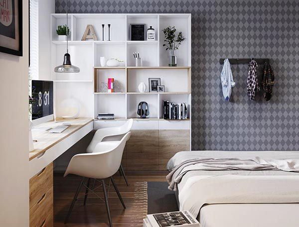 Bài trí bàn làm việc tại nhà cho phòng ngủ phù hợp với từng không gian