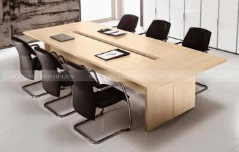 Bàn họp gỗ MDF chống ẩm bề mặt phủ Melamine cao cấp, màu gỗ tự nhiên – HL99