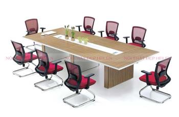 Bàn họp văn phòng phủ Melamine cao cấp, tông màu vân gỗ cực kỳ đẳng cấp – HL110