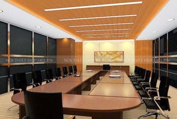 Mẫu bàn họp 18 người phủ Veneer rất cao cấp dành cho phòng họp cỡ lớn – HL33