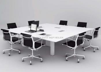 Mẫu bàn họp hình vuông 2m màu trắng – HL36