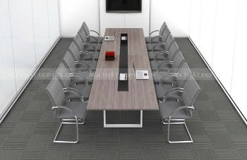 Bàn họp chân sắt sơn tĩnh điện hiện đại, mặt bàn phủ Melamine cao cấp – HL45