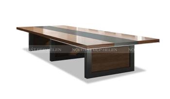 Mẫu bàn họp phủ Laminate đẳng cấp với màu hạt dẻ siêu sang, thiết kế tinh tế – HL90