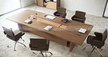 Bàn họp phủ Veneer rất cao cấp, thiết kế tinh tế, khác biệt với màu vân gỗ tự nhiên siêu sang – HL96