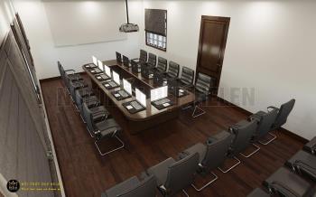 Bàn họp chữ nhật 12 ghế, phủ Veneer siêu sang, màu cánh dán lộng lẫy – HL134